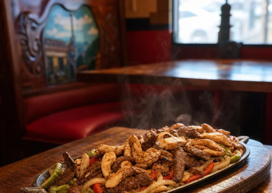 Fajitas fresh off the grill at Jalapeño Grill